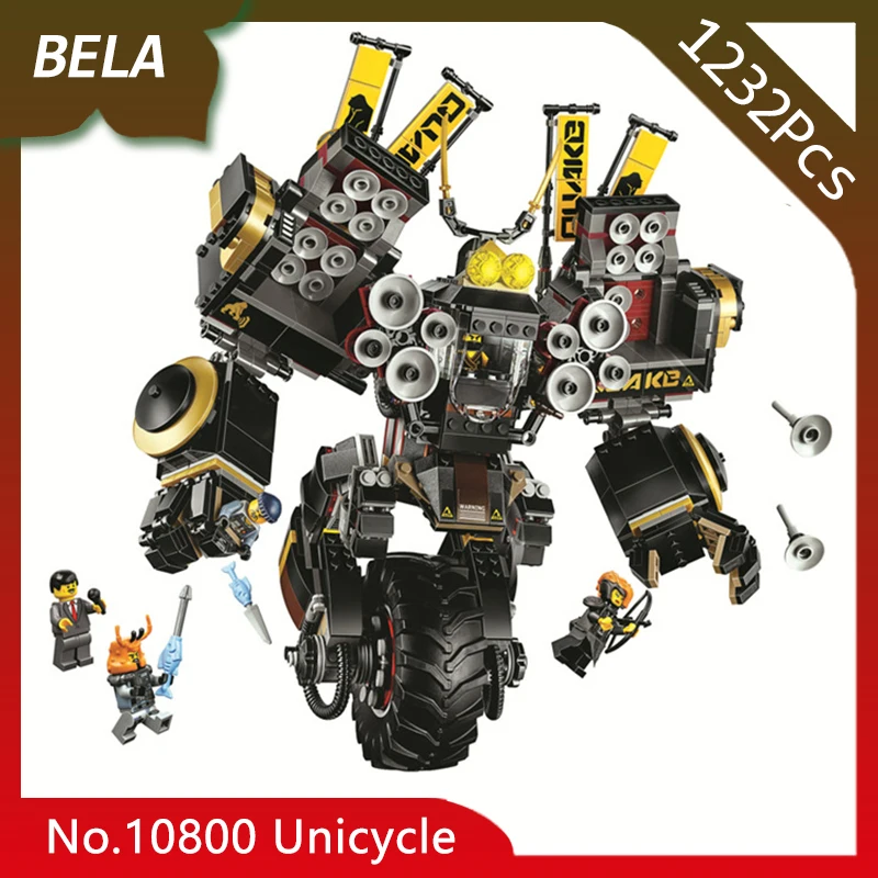 

Bela 10800 1232pcs Ninja Series A Gang's Unicycle Mecha Building Blocks Bricks Children Toys Compatible with Legoings