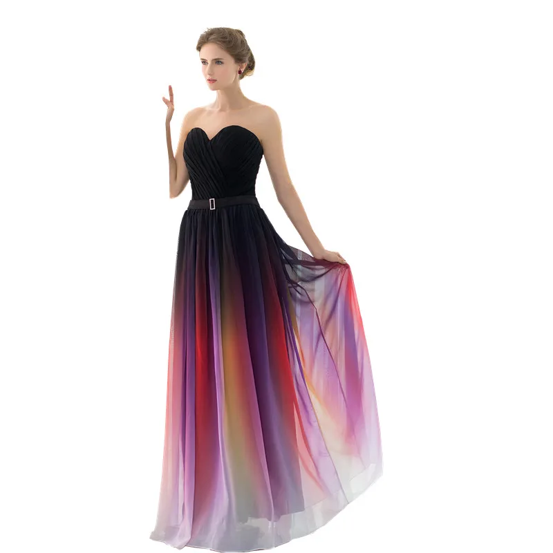 SHAMAI Nuovo Gradiente Colorato Sexy Dresses Ombre Chiffon Vestito Da  Promenade del Vestito Da Sera Senza Spalline Pieghe Donne Occasione Vestito  Convenzionale|prom dresses|chiffon prom dressdress ombre - AliExpress