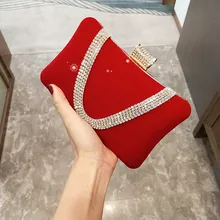 Velert вечерние свадебные сумки со стразами вечерние клатчи Сумки на цепи через плечо для женщин великолепные красные яркие клатчи