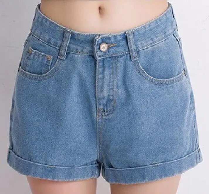Europe Blue Denim Shorts For Women 2018 Summer New Brand