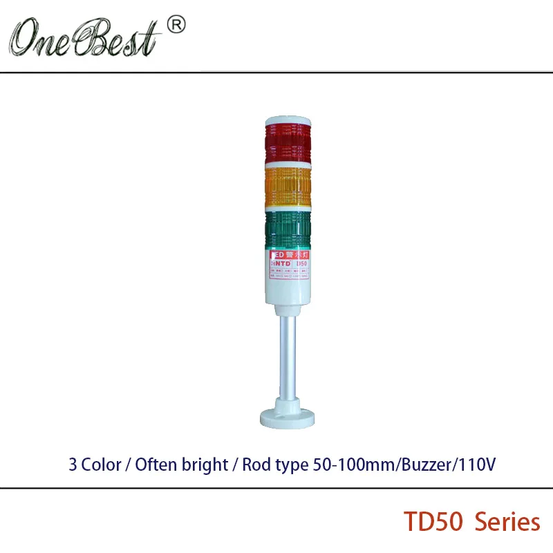 Hntd 220v Led Semaphores Indicador Luz de Aviso Td50 tipo Haste Geralmente Brilhante Cores para Máquina Cnc Ferramentas - Imagem 3