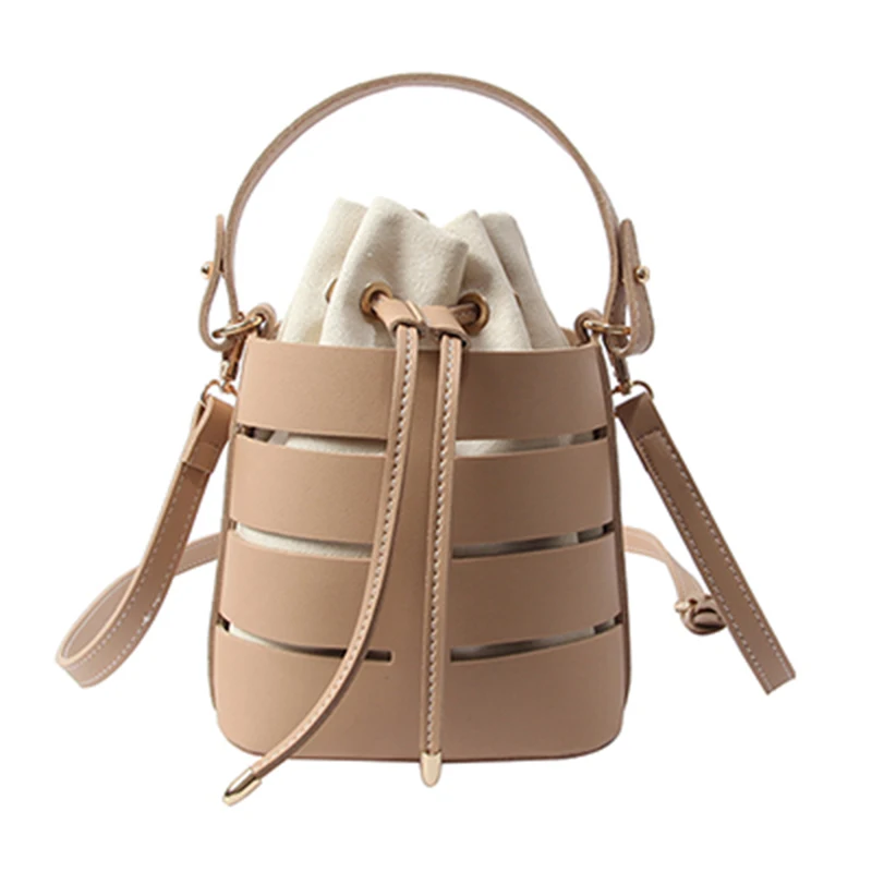 JHD Drawstring Bucket Bag For Women Mini Pu Leather Crossbody Bags Ladies Shoulder Bags Female ...