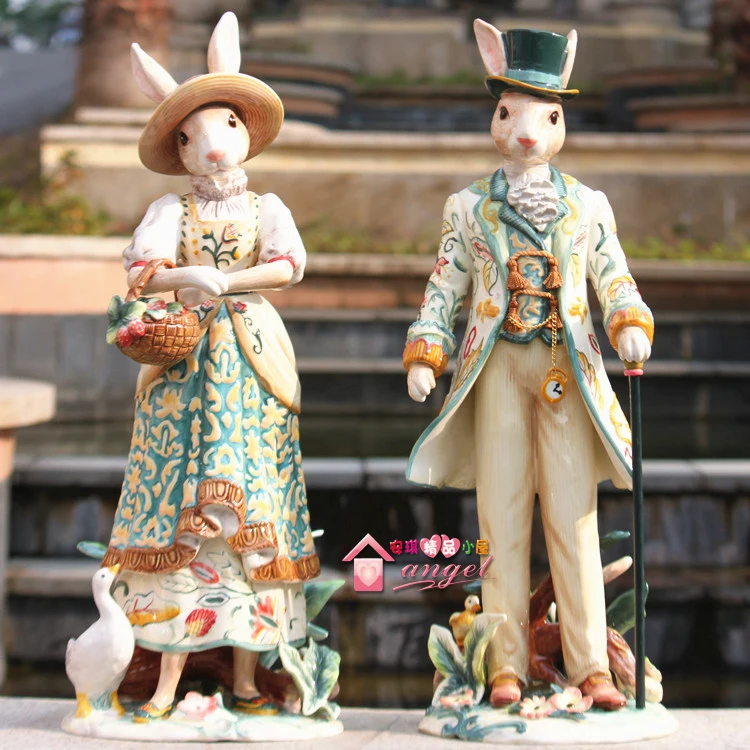 Керамическая статуэтка Mr Rabbit Miss rabbit для девочек и влюбленных домашний декор