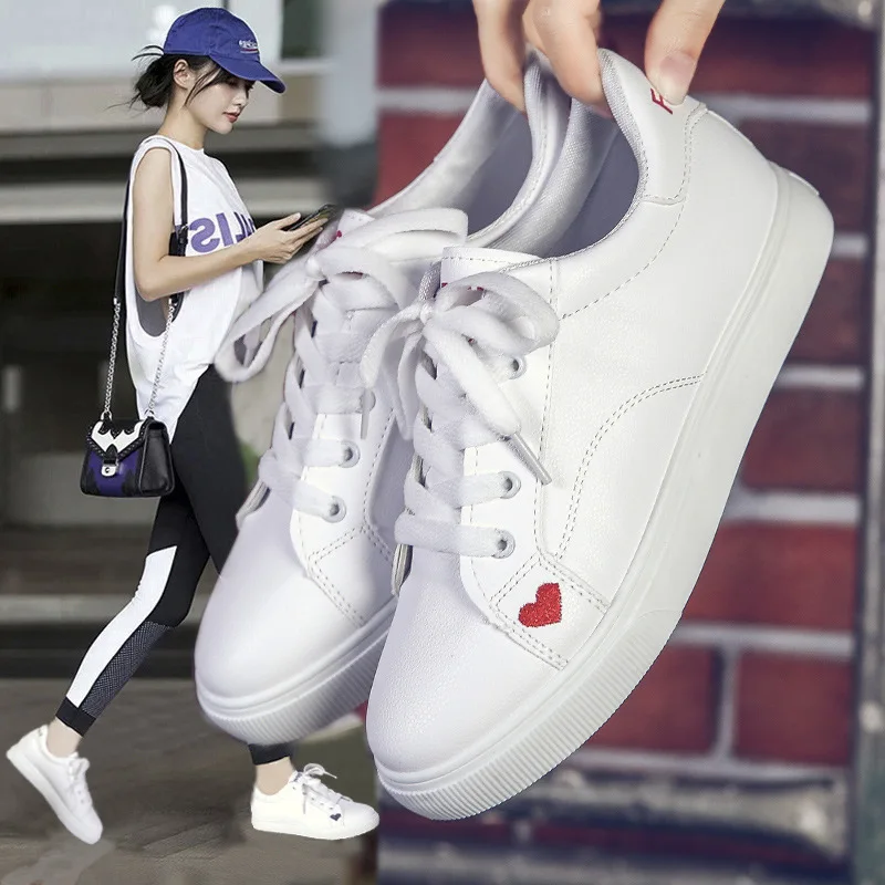 

2019 outdoor women shoes lace-up sneakers breathable casual flat shoes Female
