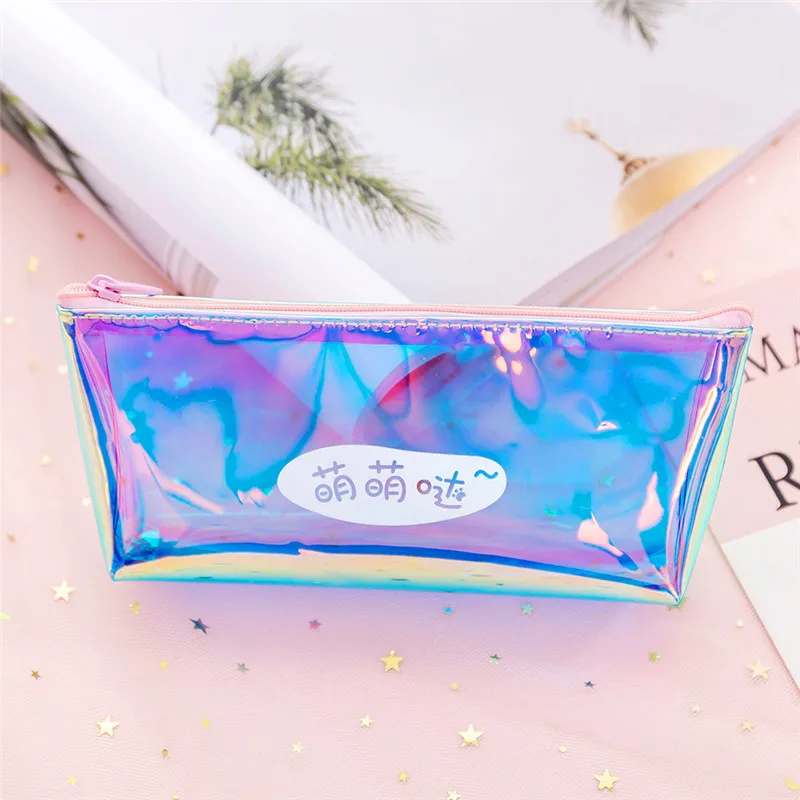 Letter Print Laser Small Bag Holographic Women PVC Coin Purses Fashion Clear Jelly Handbag Girls Coin Card Holder For Kids Purse - Цвет: Cosmeti Bag MMD