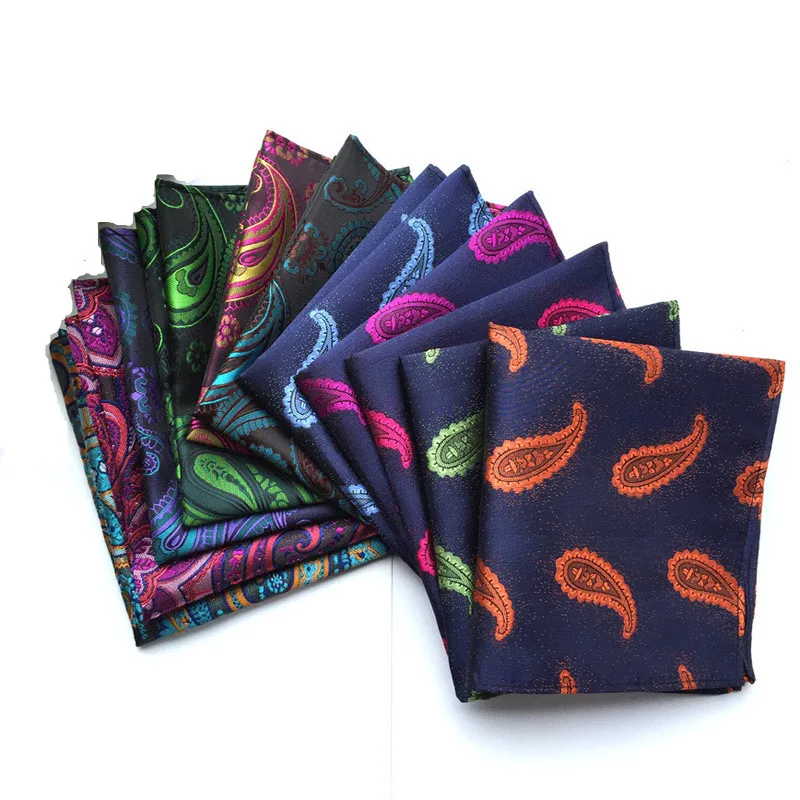 

CityRaider 55 Colors 2016 New Men's Silk Pocket Square Floral Print Handkerchief for Suit Pocket Wedding Square Paisley LD046