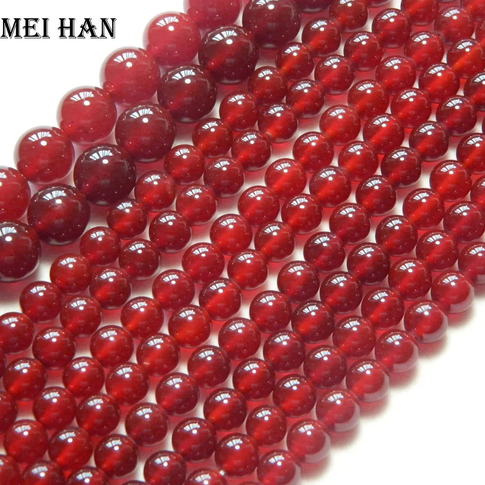 

Meihan Wholesale Natural red agatee dyeing round loose beads semi-precious stone for jewelry making design diy bracelet necklace