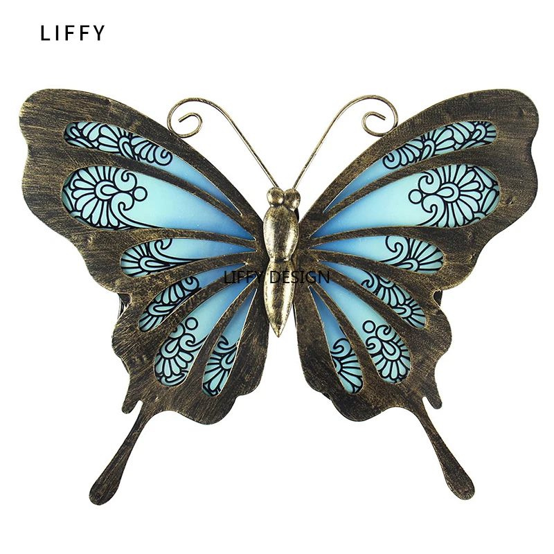 Liffy Metal Butterfly Wall Art Outdoor Decor for Garden statues Miniatures Garden Decoration Outdoor Sculpture for Yard Statues