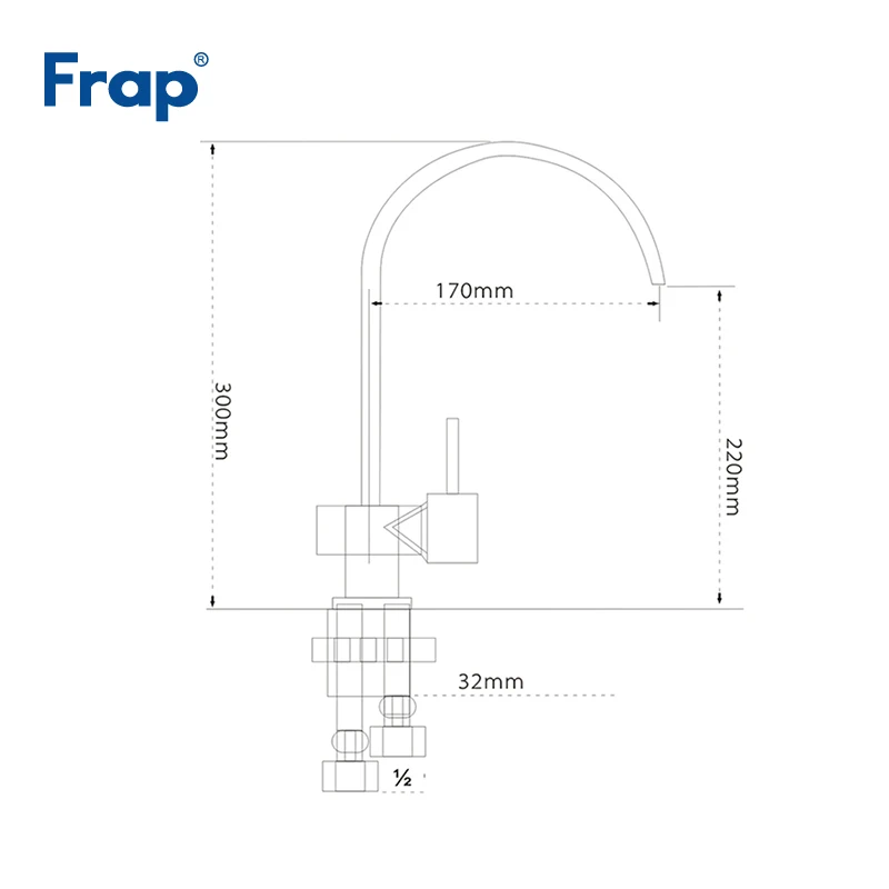 Кухонный Смеситель Frap Y40067 квадратный черный хромированный кран для холодной и