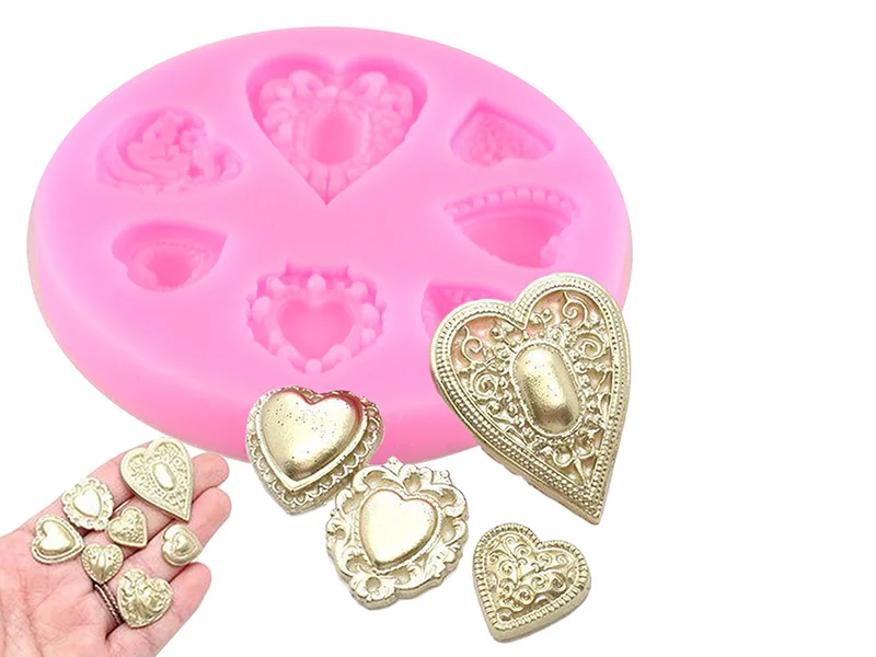 Любовь драгоценные камни шоколад свадебные украшения торта инструменты DIY в форме сердца выпечки конфеты фимо глины помадка силиконовые формы