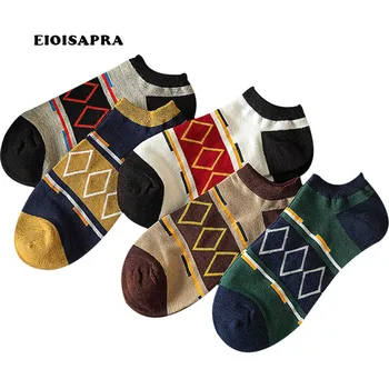 

[EIOISAPRA]Diamond Business Design Simple Colorful Happy Socks Men Japan Harajuku Novelty Funny Socks Lovely Calcetines Hombre