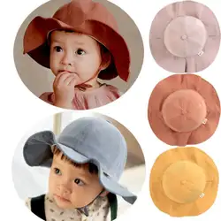 Летняя одежда для маленьких девочек модные Рыбацкая шляпа Sunhat Sunbonnet повседневное шапки 4 цвета