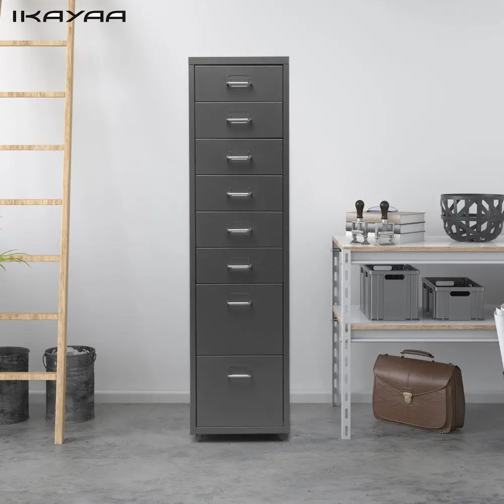 iKayaa Metal Drawer Filing Detachable Mobile Steel File
