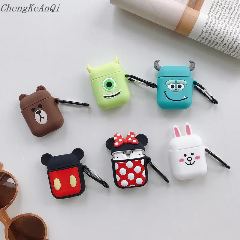 

Cartoon Silicone Bluetooth Wireless Earphone Case For Apple AirPods Charging Headphones Cases For Airpods 2 Protective Cover