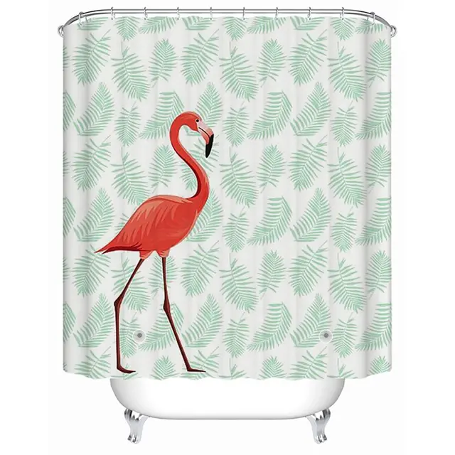 Aliexpress Com Buy Bathroom Shower Curtain Tropical Pink