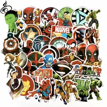 NEW 50pcs/set Marvel DC super hero sticker batman iron joker superman captain high quality waterproof PVC stickers For Suitcase