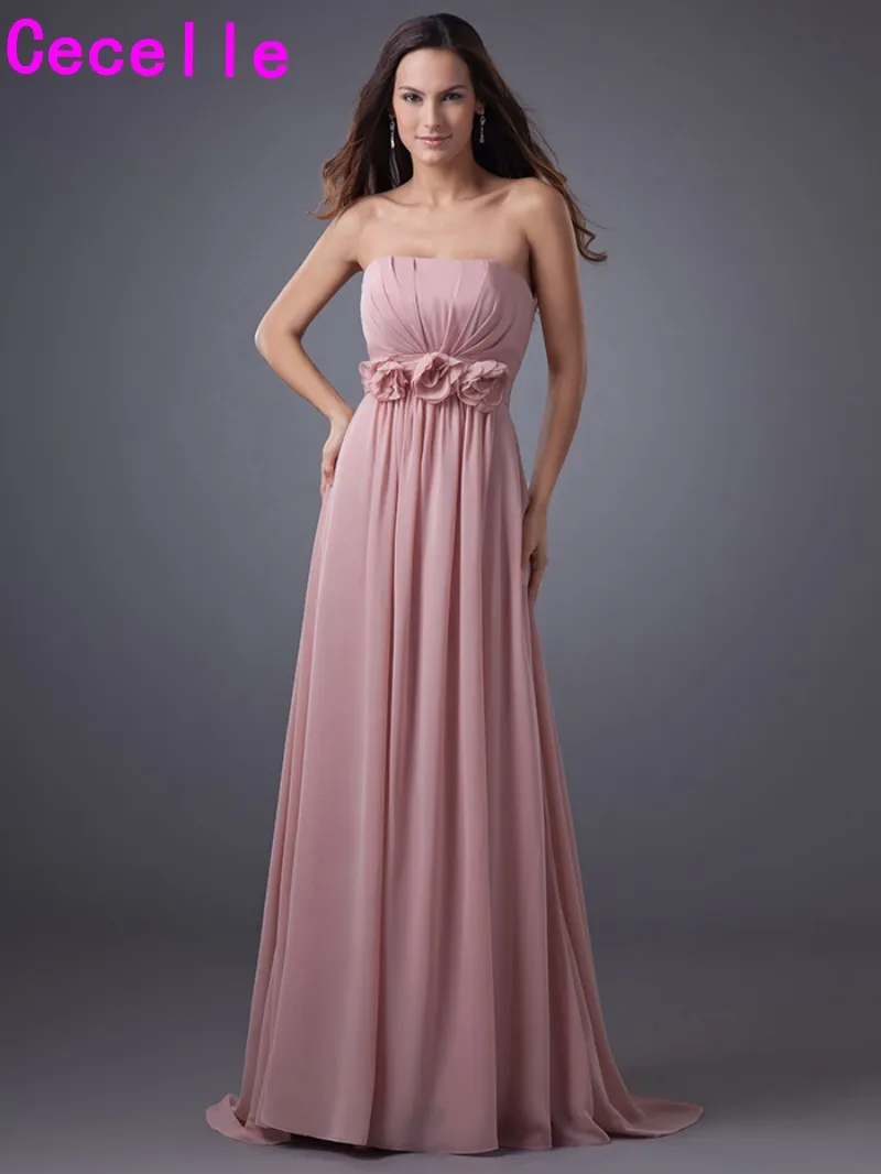 Buy Dusty Pink Long Beach Bridesmaid Dresses 2019