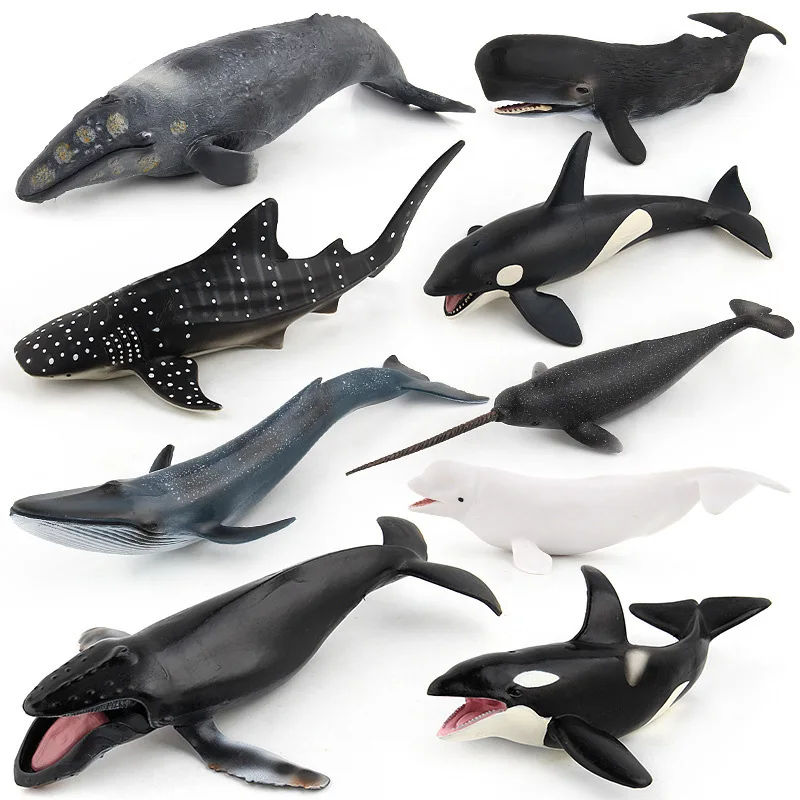 

Simulation Whale Animal Figure Collectible Toys Ocean Animal Cognition Action Figures Kids Solid Soft Rubber Toys
