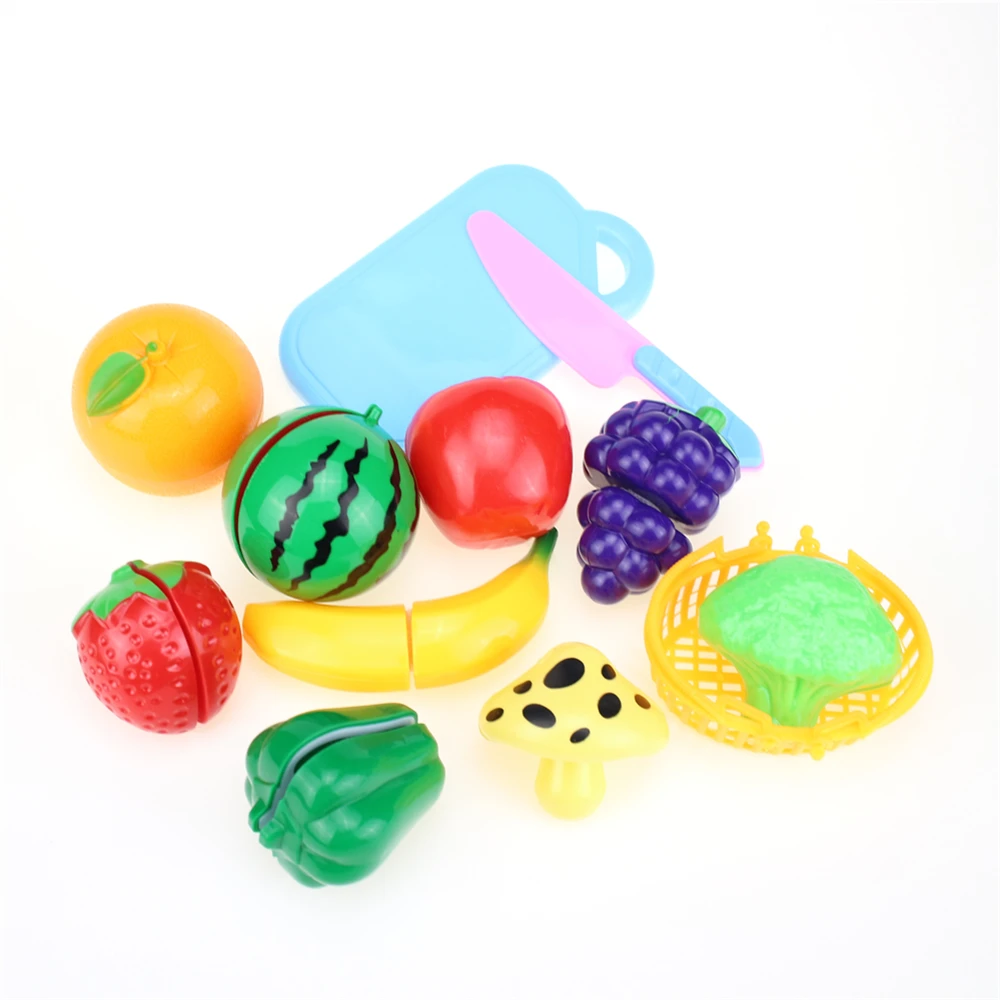 

12Pcs/Set Plastic Fruit Vegetables Cutting Toy Early Development and Education Toy for Baby kids Kitchen toys Plastic food toy