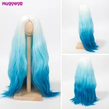 1/3 1/4 1/6 масштаб кукольные волосы парики Высокая температура Синтетический провод белый синий Ombre цвет парики для BJD SD куклы