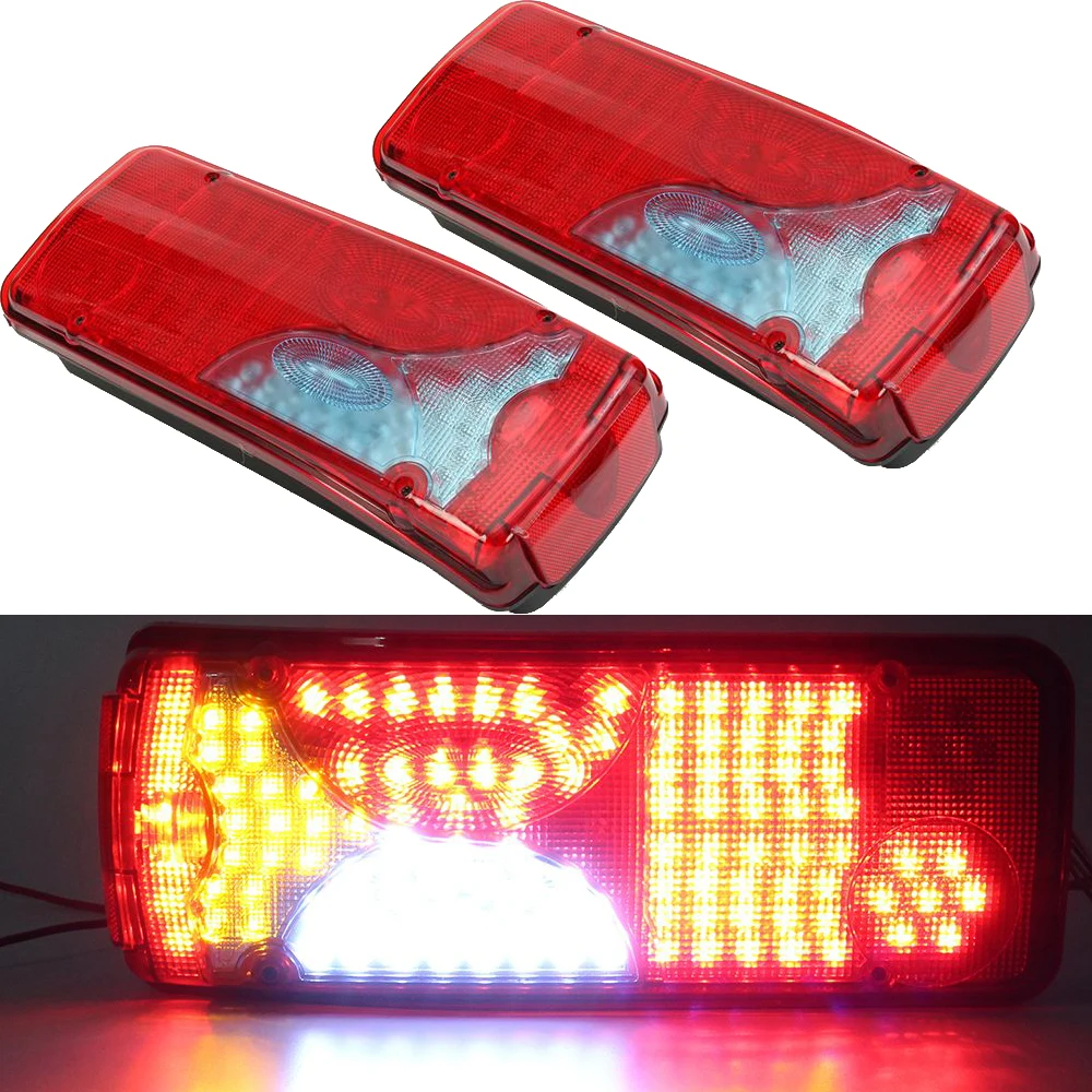 

1 Pair 24V Car LED Rear Taillights 120 LEDs Brake Lights for Truck Trailer Caravan Rear Back Light Waterproof