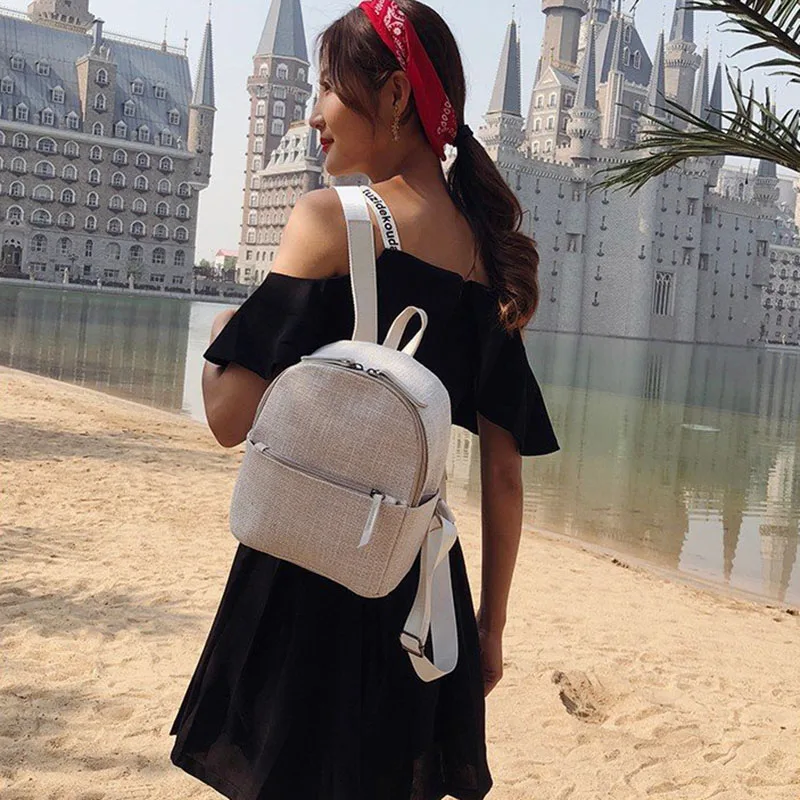New Women Fahsion Canvas Backpacks Student Travel Female Casual Shoulder Bags Lady Weave Mochila Holiday Knit Back Pack BP3015 (1)