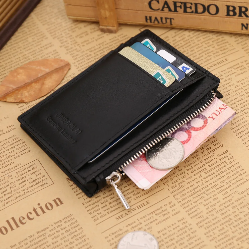 Black card holder leather 2017 new fashion wallet men Leather Credit Card Holder Card Wallet ...