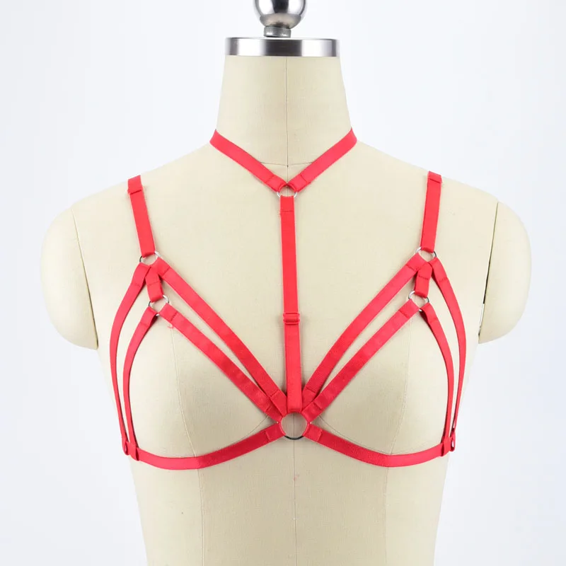 

Sexy Harness Body Cage Bralette Rave Bondage Body Harness Cage Bra Suspender Belt Fetish Erotic Gothic Harness Bra Fetish Wear