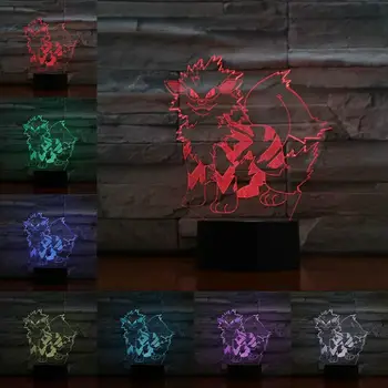 

Cartoon 3D Lamp Pokemon Game Figures Arcanine Dog Night Light USB LED Bulb Multicolor Children's Boy Gift Kid Toy Holiday Gadget