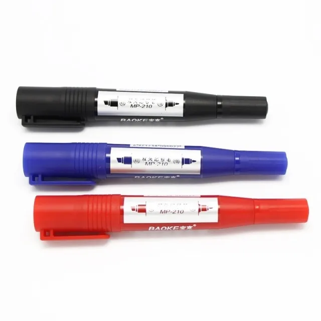 12pcs/lot premium dual side writing eco friendly marker pen high quality permanent waterproof 3