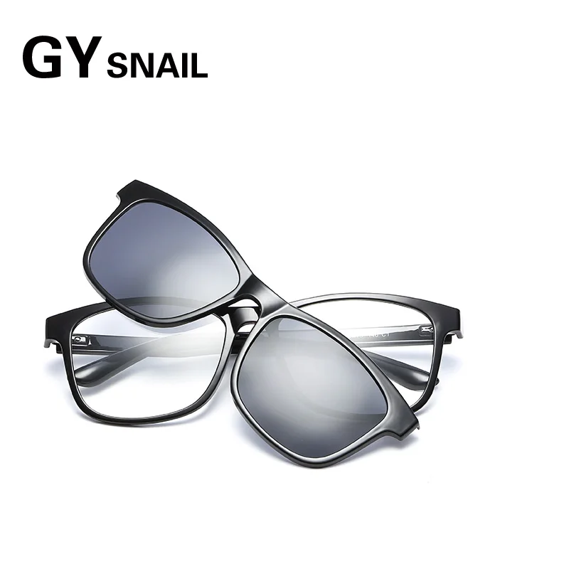 

GYsnail Include Frame Polarized Clip On Sunglasses Men TR90 Custom prescription lenses Magnetic clips night glasses drive Magnet