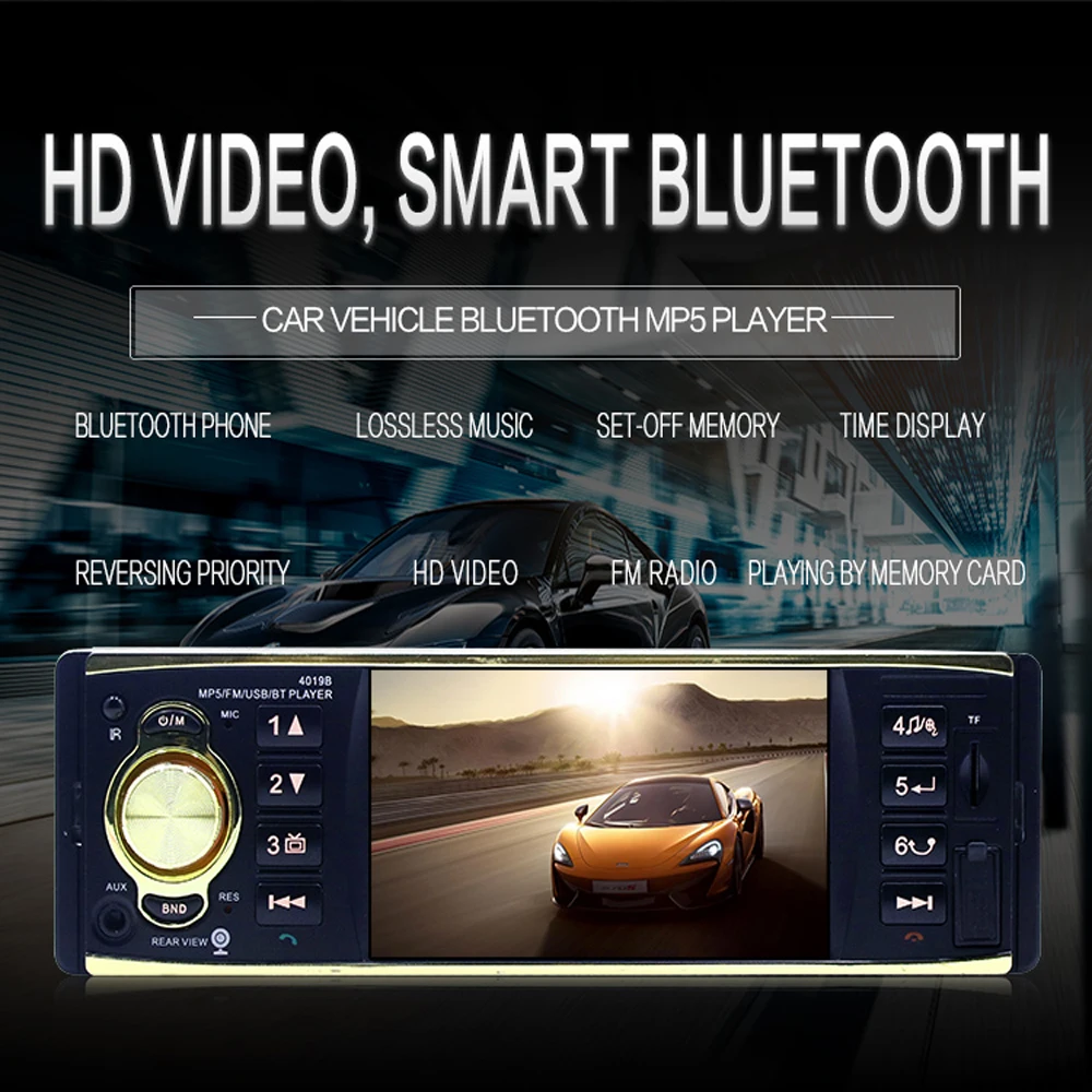 LeekooLuu 1 Din автомагнитола 4 ''MP4 видео Автомобильный плеер Bluetooth рулевое управление Дистанционное управление USB FM Авторадио Стерео Кассетный рекордер