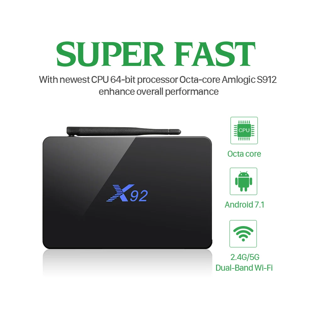 X92 Android 7,1 Франция IPTV Box 4K 3GB 32GB Amlogic S912 IPTV Европа Italia IPTV 1 год QHDTV Бельгия английский арабский IPTV Top Box