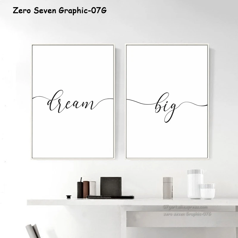 

Canvas Painting Minimalist Phrase Dream Big Posters And Prints Living Room Bedside Wall Art Pictures Home Decoration