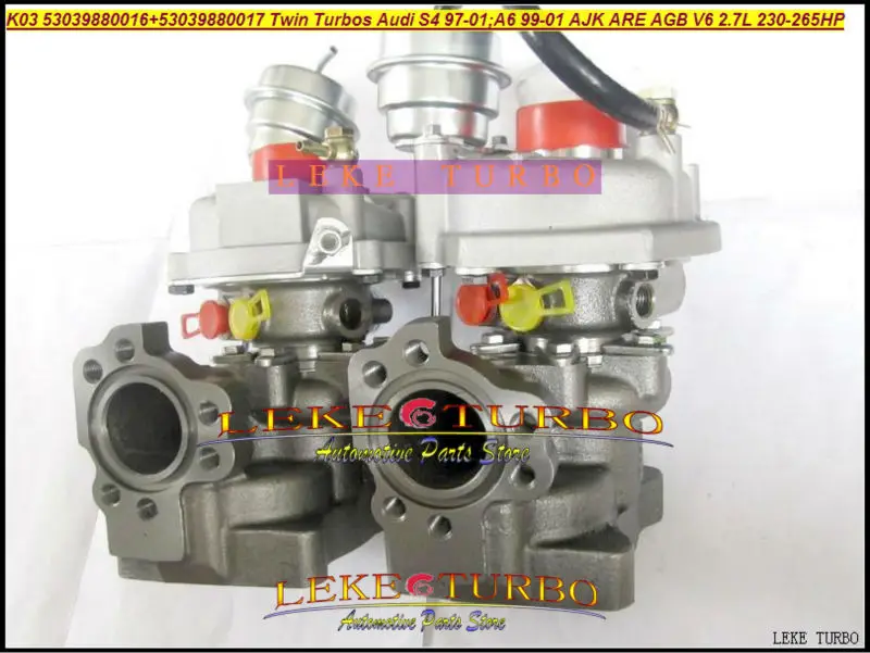 K03 016+ 17 Twin Turbo 53039880016 53039700016 53039700017 турбонаддув для Audi S4 97-01; A6 99-01 AJK являются BES AGB 2.7L
