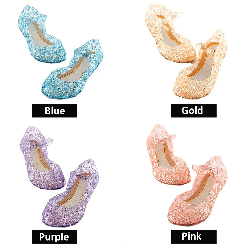 RAINED-Baby Girls Princess Shoes Pearls Crystal Ruffles Sandals Slippers Sleeping Beauty Bling Ball Shoes