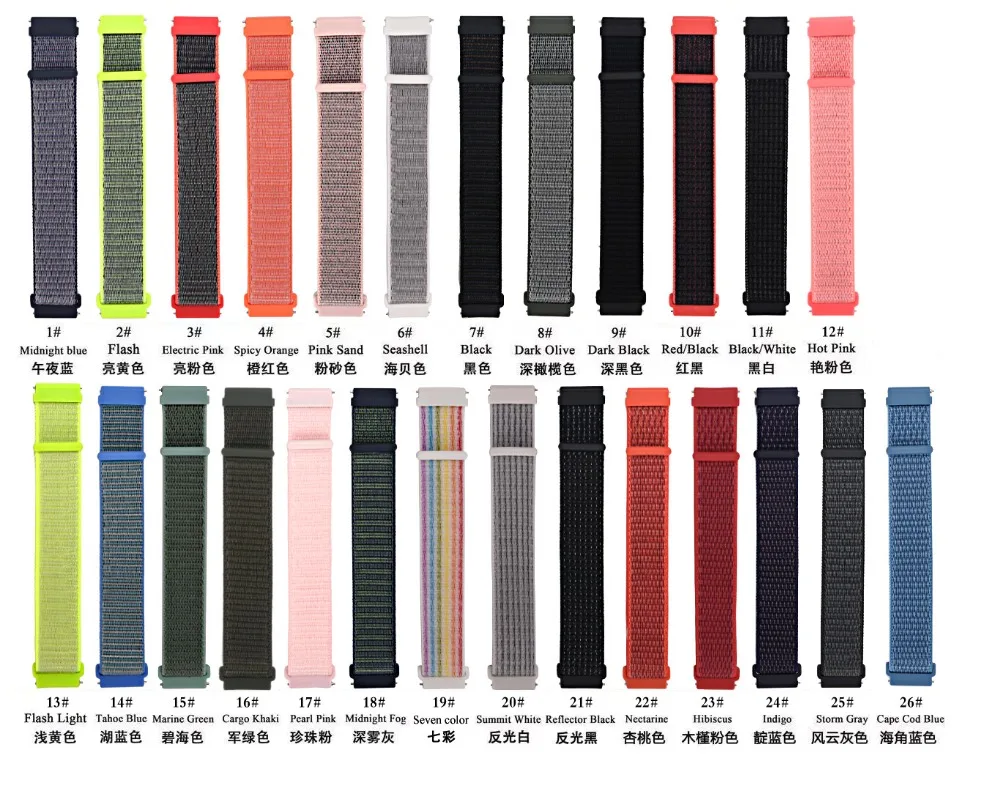 22 мм нейлоновый плетеный браслет на запястье быстро подходит ремешок для samsung Galaxy Watch 46 мм SM-R800/Galaxy Watch 46 SM-R810 мм/gear S3 Смарт часы