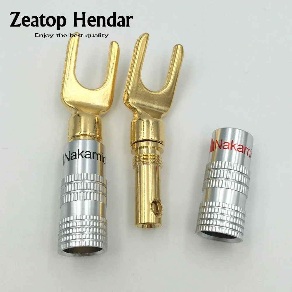 

100PCS Gold Plated Nakamichi Brass Y Y U- type Screw Spade Terminal Banana Plug Speaker Cable Wire Connectors