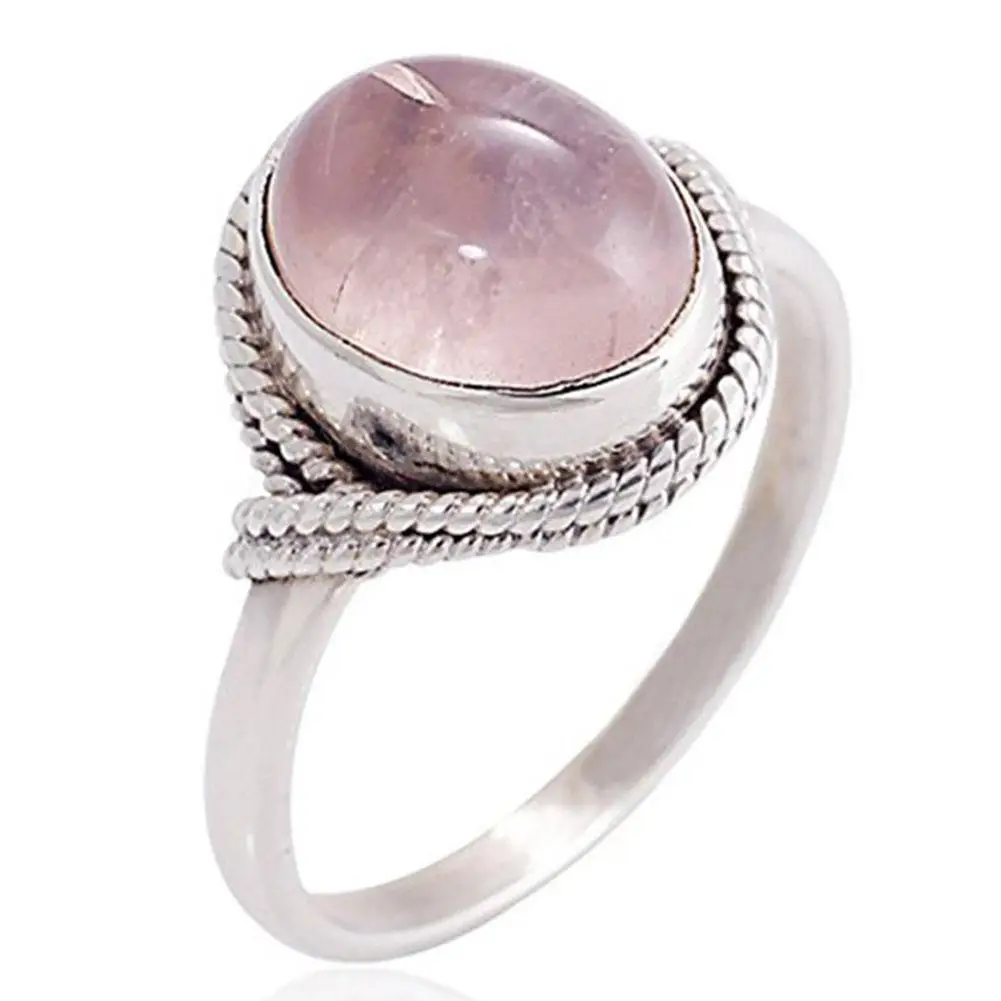 

DreamBell Women Ring Elegant Retro Silver Color Delicate Oval Engagement Ring