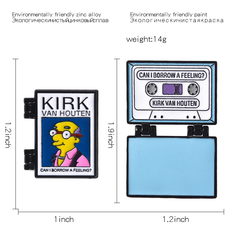 Симпсонов! Кирк брошь могу ли я занять чувство, Ван хаутан Броши нагрудные эмалированные булавки брошь для друзей Een broche Spille