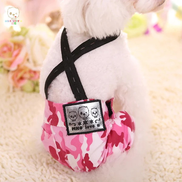 Новая одежда для собак Джинсы камуфляжная форма для маленькие собаки, питомцы Костюмы весенние и осенние брюки чихуахуа плюшевый комбинезон - Цвет: Розовый