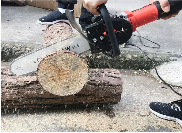 DIY Электрическая цепная пила конвертер цепная пила кронштейн дерево вырубка пила изменена угловая шлифовальная машина в цепную пилу для деревообрабатывающего инструмента