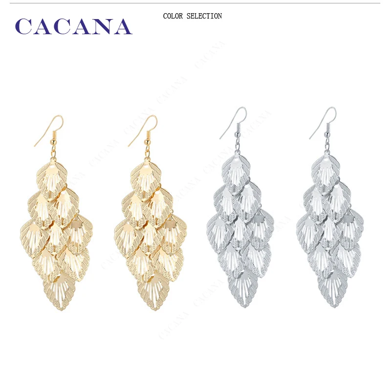 CACANA Dangle Long Earrings For Women Beautiful Top Quality Leaves Bijouterie Hot Sale No.A696A697