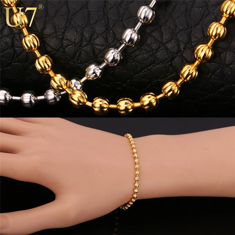 U7 Ball Chain Bracelets For Women/Men 