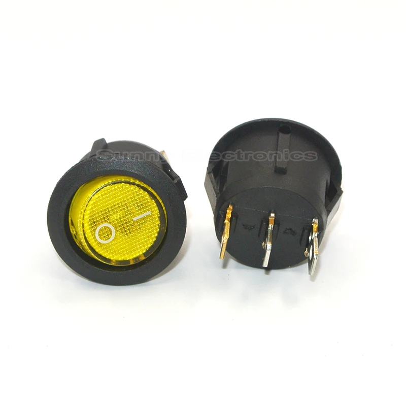 

10pcs On/Off Yellow LED Lighted Round Rocker Switch Car Dash Dashboard BoatTruck RV Boat ATV Home