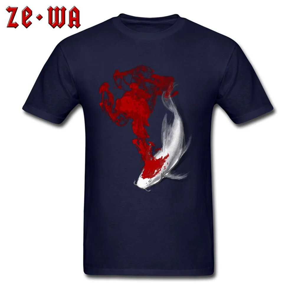 Design Short Sleeve Tops Tees April FOOL DAY Round Collar 100% Cotton Men Top T-shirts Coy Koi Design T-shirts 2018 Discount Coy Koi navy