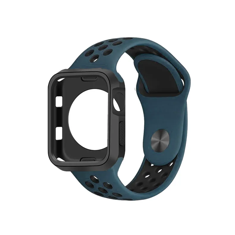 Силиконовый спортивный ремешок для Apple Watch band 5/4/3/2 42 мм 44 iwatch 38 40 чехол наручных