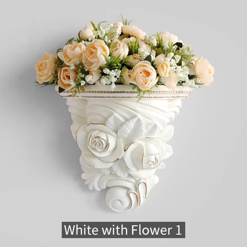 Смола настенная ваза, домашний декор аксессуары цветок белая ваза для свадьбы свадебные украшения цветок настенная подставка висячая ваза - Цвет: White F1