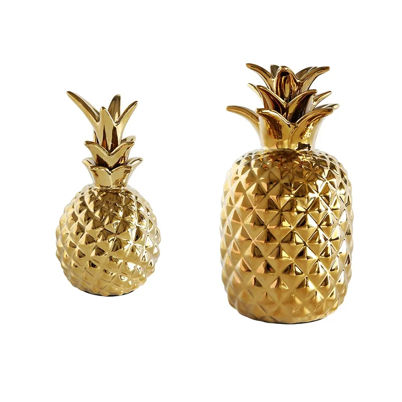  Modern Gold Ceramic Creative Pineapple Ornaments Minimalist Home Bedroom Decorations Pineapple Whit - 32963016923