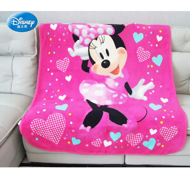 disney manta para ninas de 117x152cm manta para ninas de color rosa con bonito corazon de amor minnie mouse coral blando forro polar sofa cama